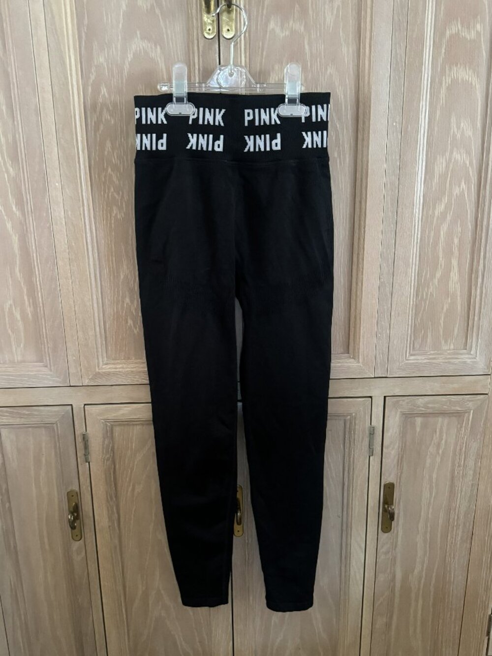 Victoria’s Secret PINK Women’s Small Black Logo Waist Leggings